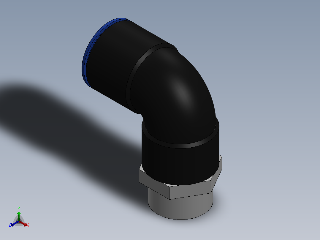 Ø16 x 1-2G COTOVELO 90° MACHO GIRAT. (C02471648)正等轴测图