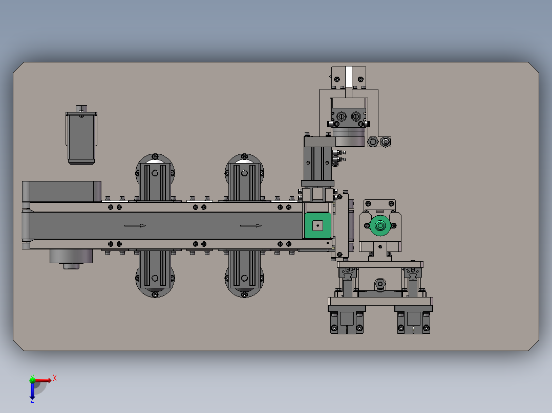 翻转定位机构俯视图
