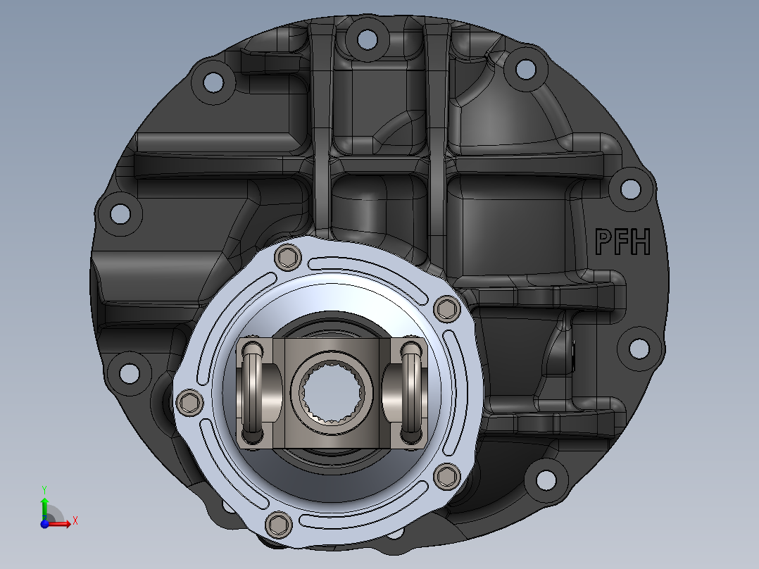 铸造的天线座前视图