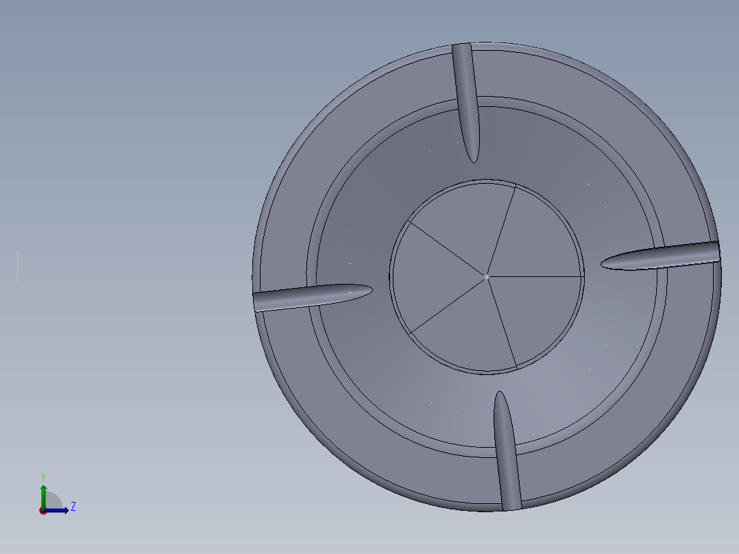 旋转式开合烟灰缸左视图