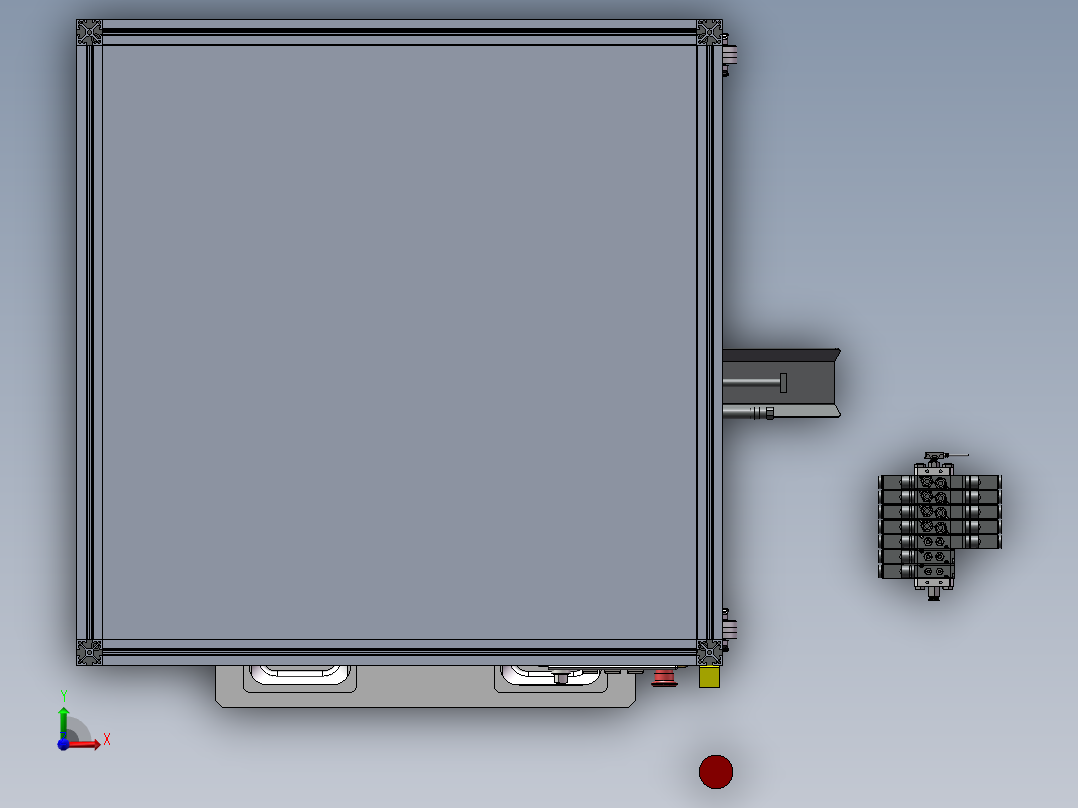 卷收器支架销钉铆压设备sw18可编辑前视图