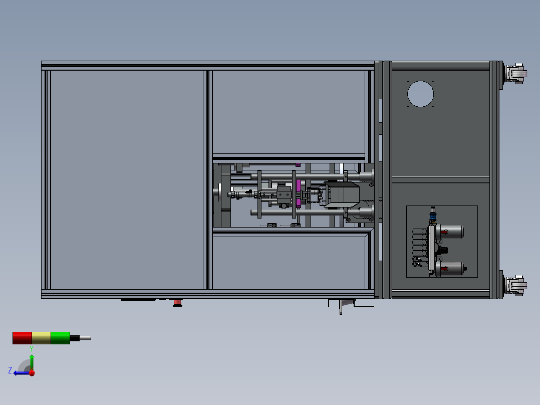 卷收器支架销钉铆压设备sw18可编辑右视图