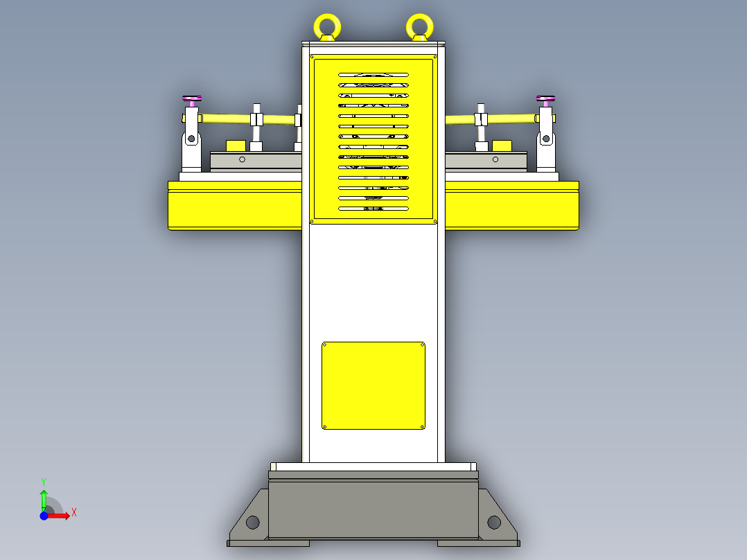 铝板框架的焊接工装与变位机组合前视图