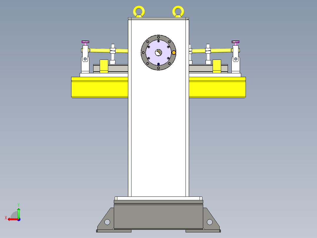 铝板框架的焊接工装与变位机组合后视图