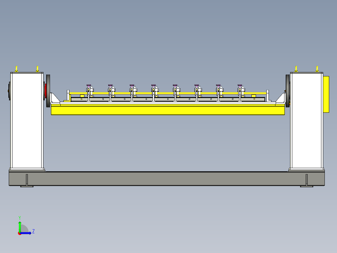 铝板框架的焊接工装与变位机组合左视图