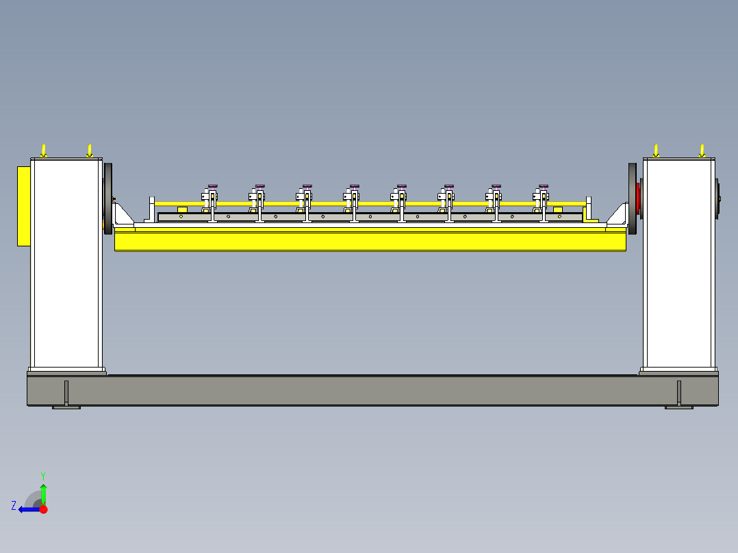 铝板框架的焊接工装与变位机组合右视图