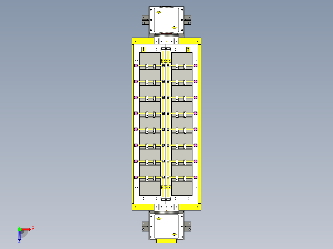 铝板框架的焊接工装与变位机组合俯视图
