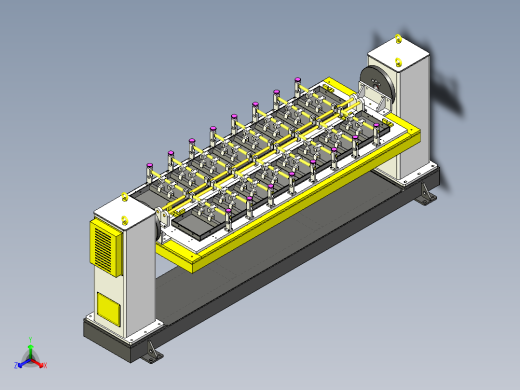 铝板框架的焊接工装与变位机组合正等轴测缩略图