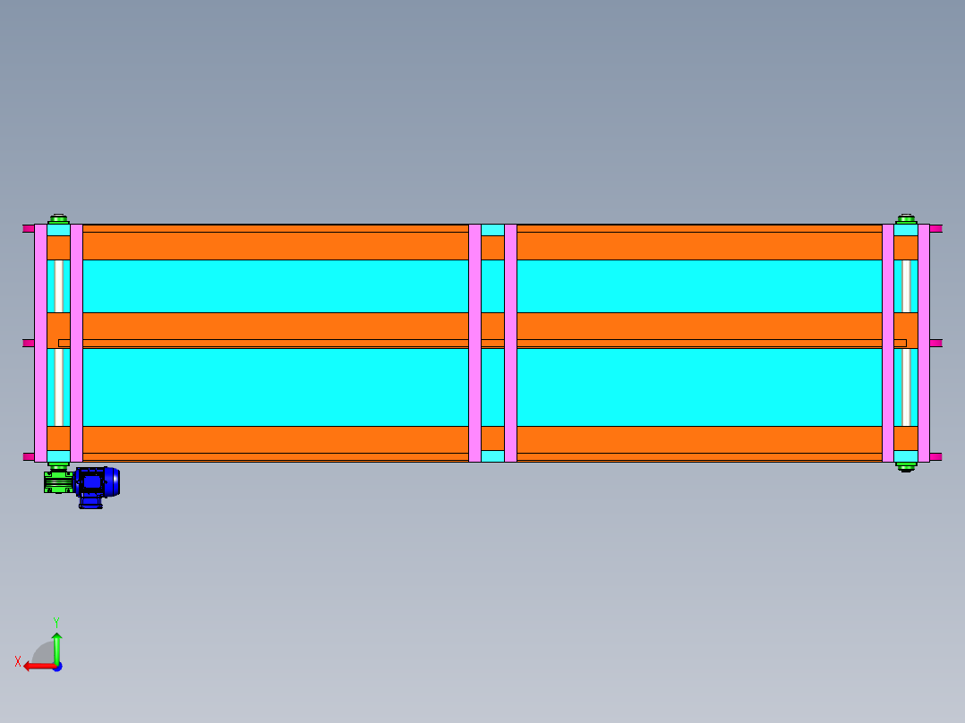 皮带运输机设计图后视图