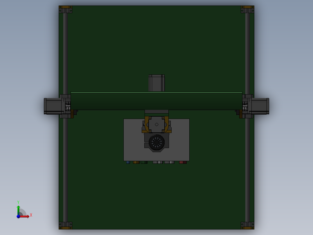3轴高度100mm雕刻机前视图