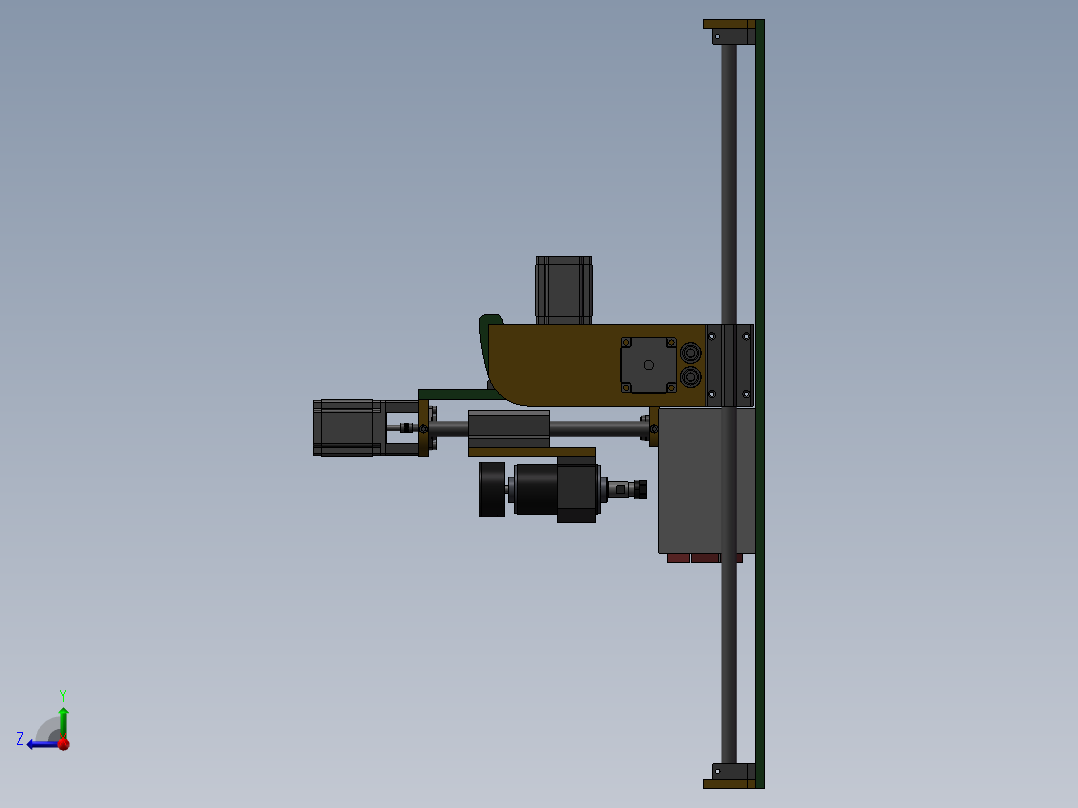 3轴高度100mm雕刻机右视图
