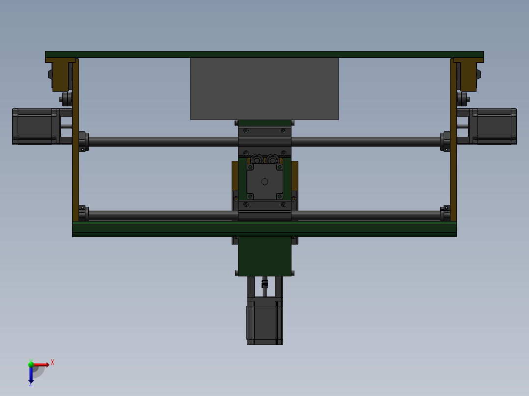 3轴高度100mm雕刻机俯视图