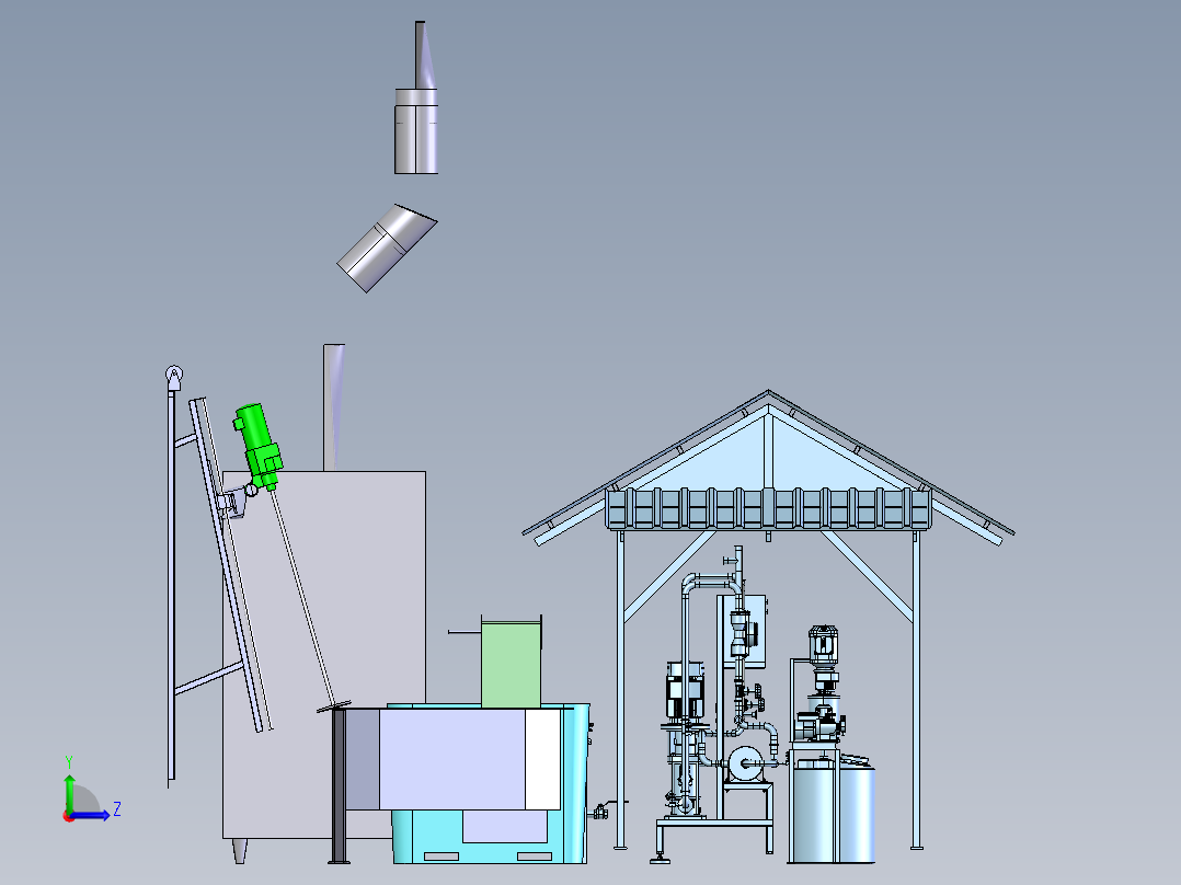 电石厂净化灰处理产线step左视图