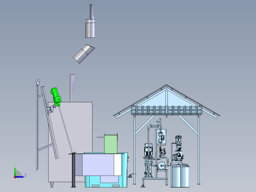 电石厂净化灰处理产线step左视缩略图