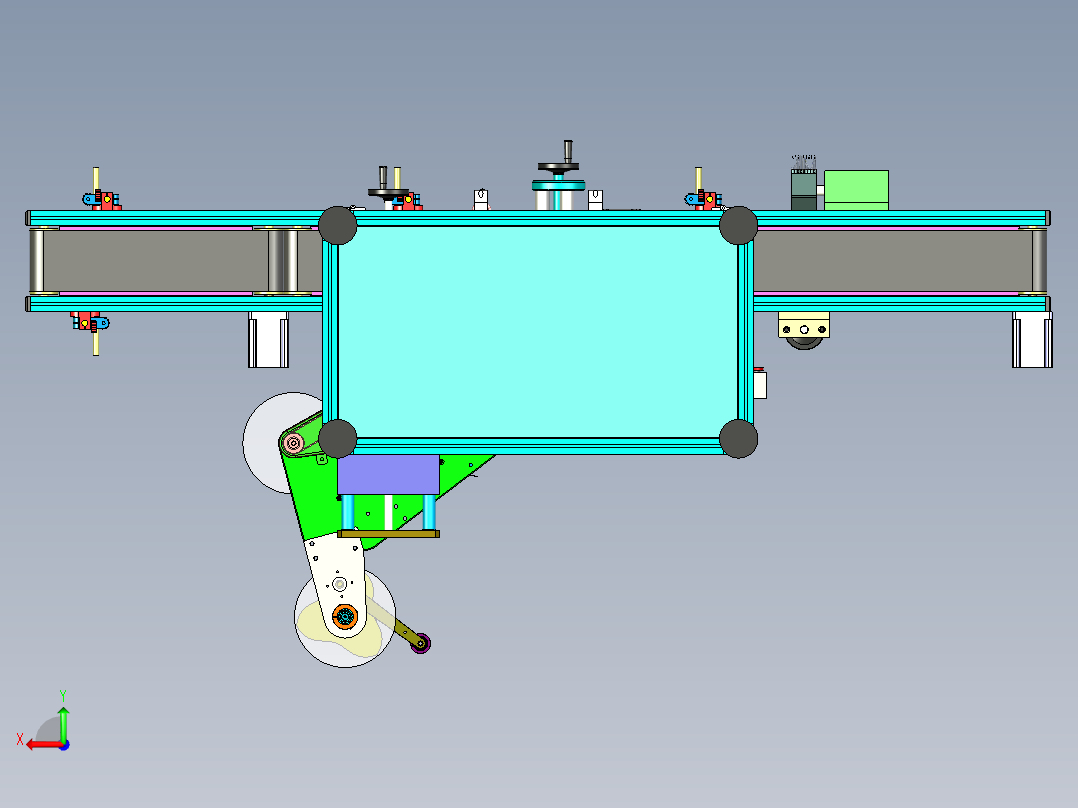 纸盒90度直角双面贴标机后视图