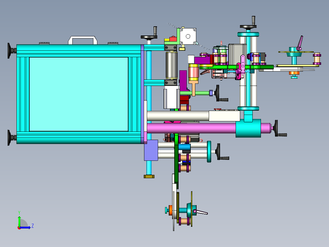 纸盒90度直角双面贴标机左视图