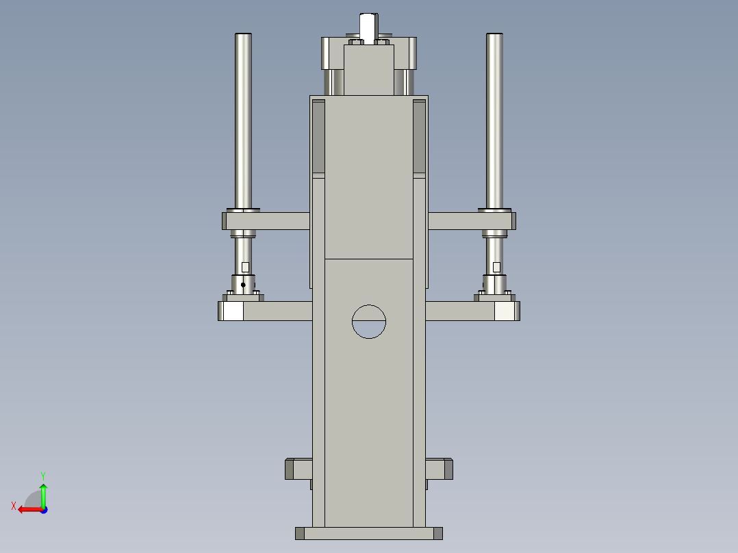 采用高能气缸的气动压力机后视图