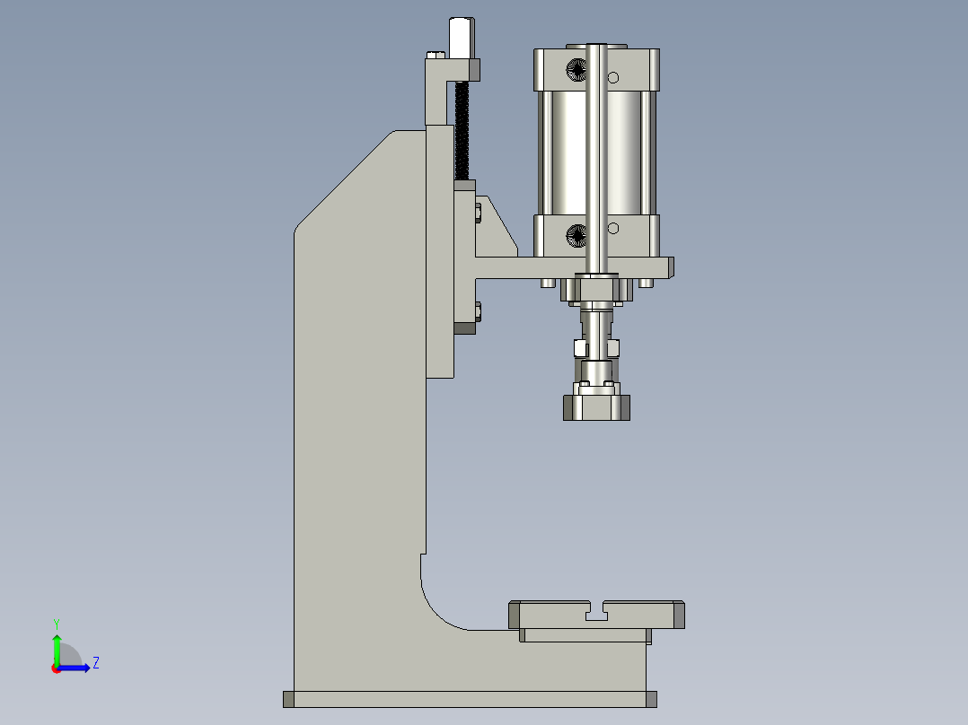 采用高能气缸的气动压力机左视图