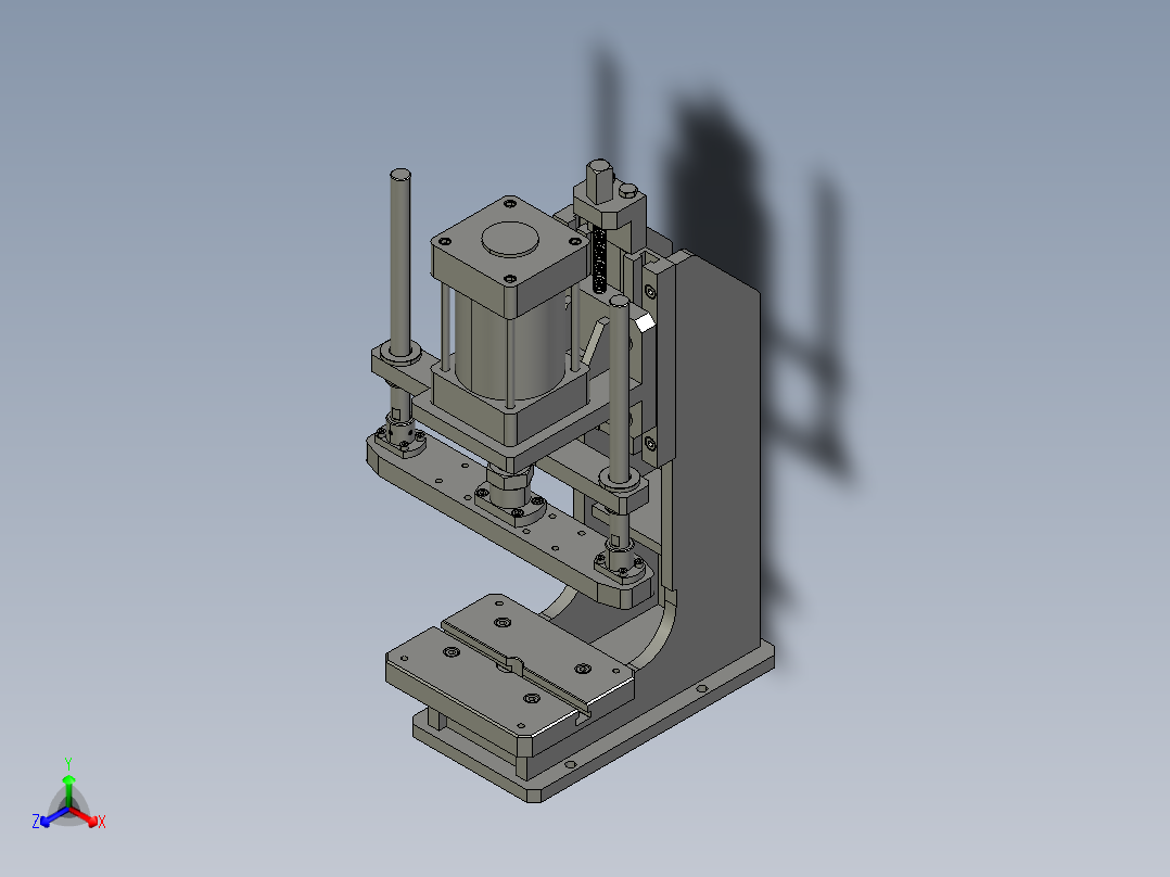 采用高能气缸的气动压力机正等轴测图