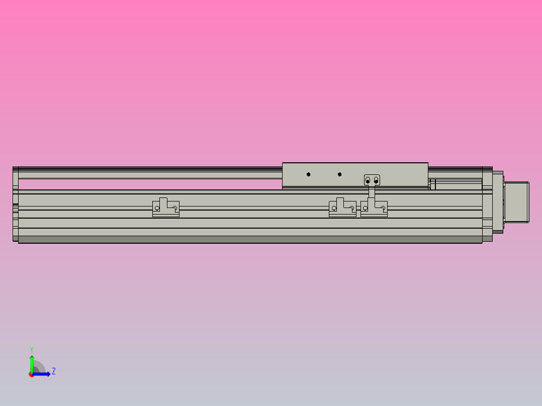 MT136BS.L#.200.BL.P40.C3直线模组 最大负载85KG 最大推力700N 400W电机左侧安装 MT136BS规格左视图