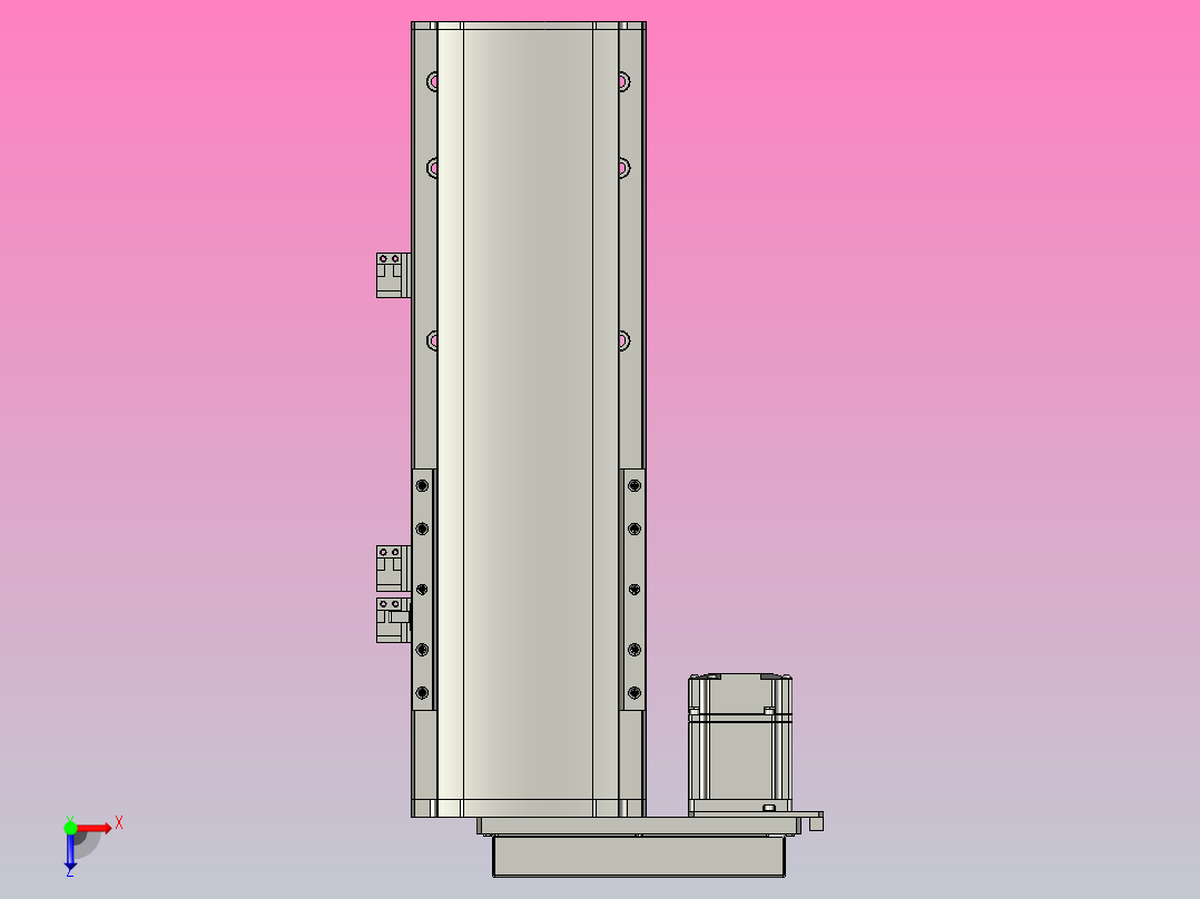 MT136BS.L#.200.BL.P40.C3直线模组 最大负载85KG 最大推力700N 400W电机左侧安装 MT136BS规格俯视图