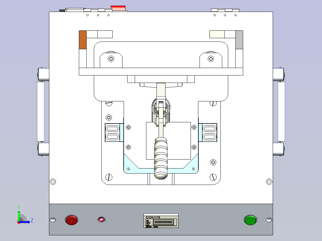 PCB电路板手动测试治具3D图左视图