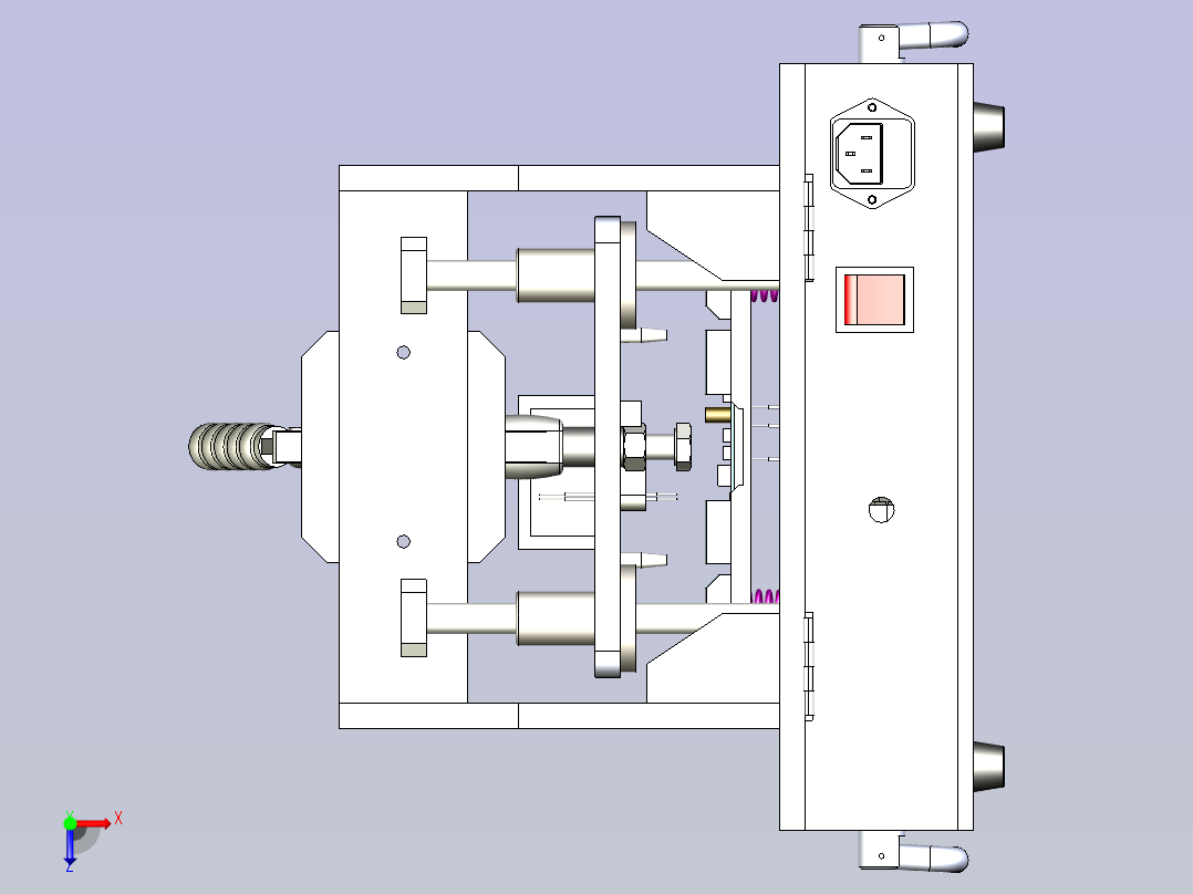 PCB电路板手动测试治具3D图俯视图