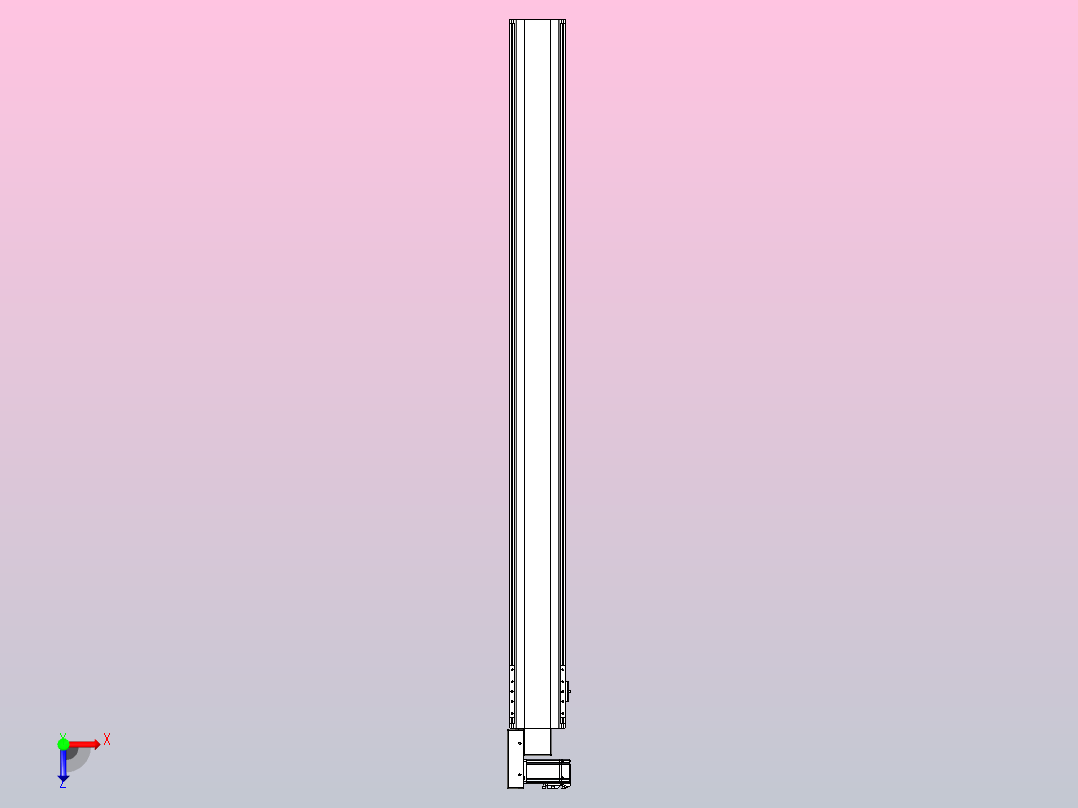 皮带直线轴半封闭可选导轨TPA-HNB-140D-120-L1550-ML-Y-P40-N3俯视图