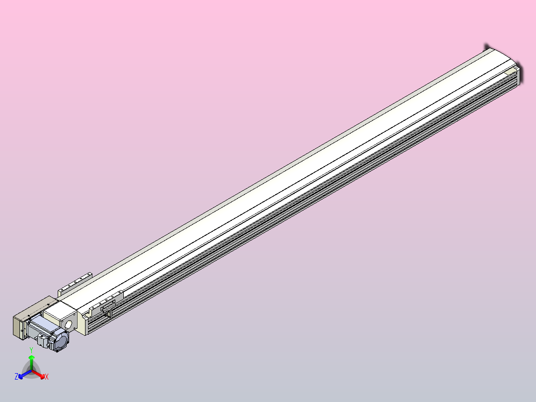 皮带直线轴半封闭可选导轨TPA-HNB-140D-120-L1550-ML-Y-P40-N3正等轴测图