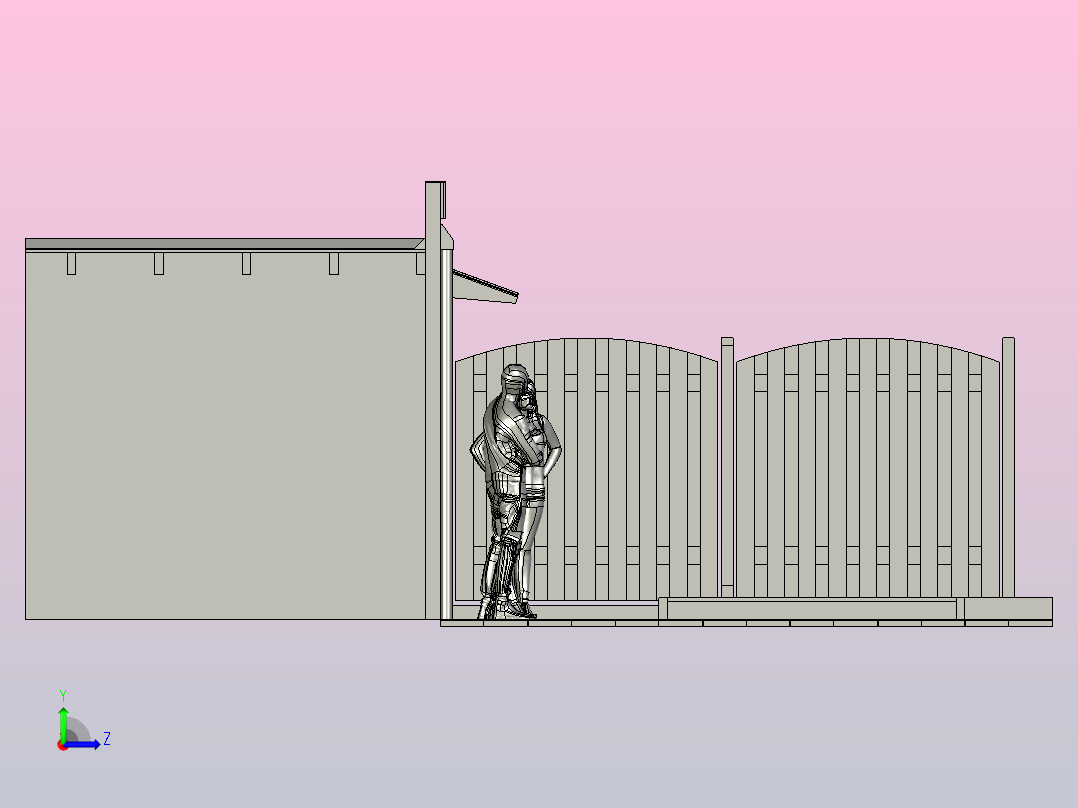 玻璃支架左视图