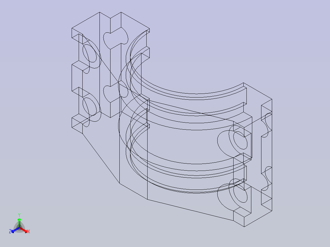 FreeCAD轴承座Model正等轴测图