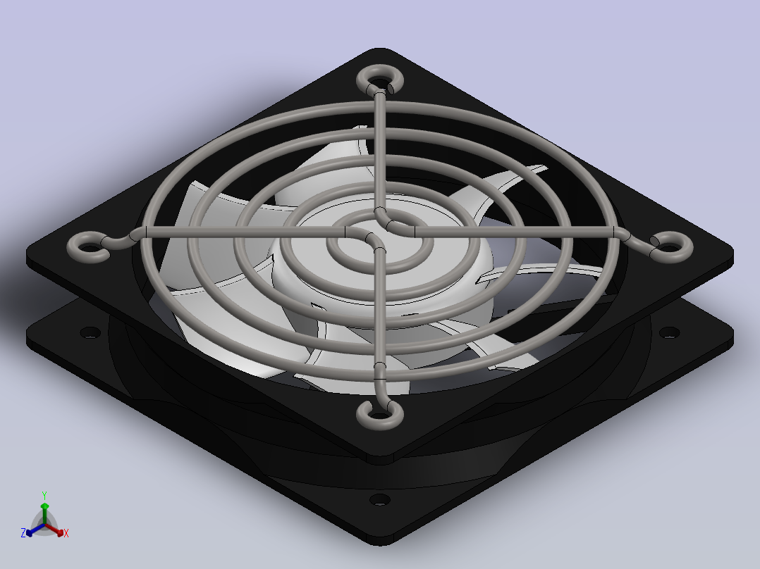 直流风扇组件（配置正等轴测图