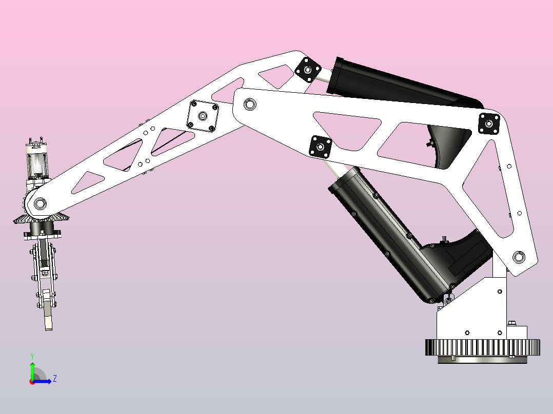 一款多功能工业机械手3D模型左视图