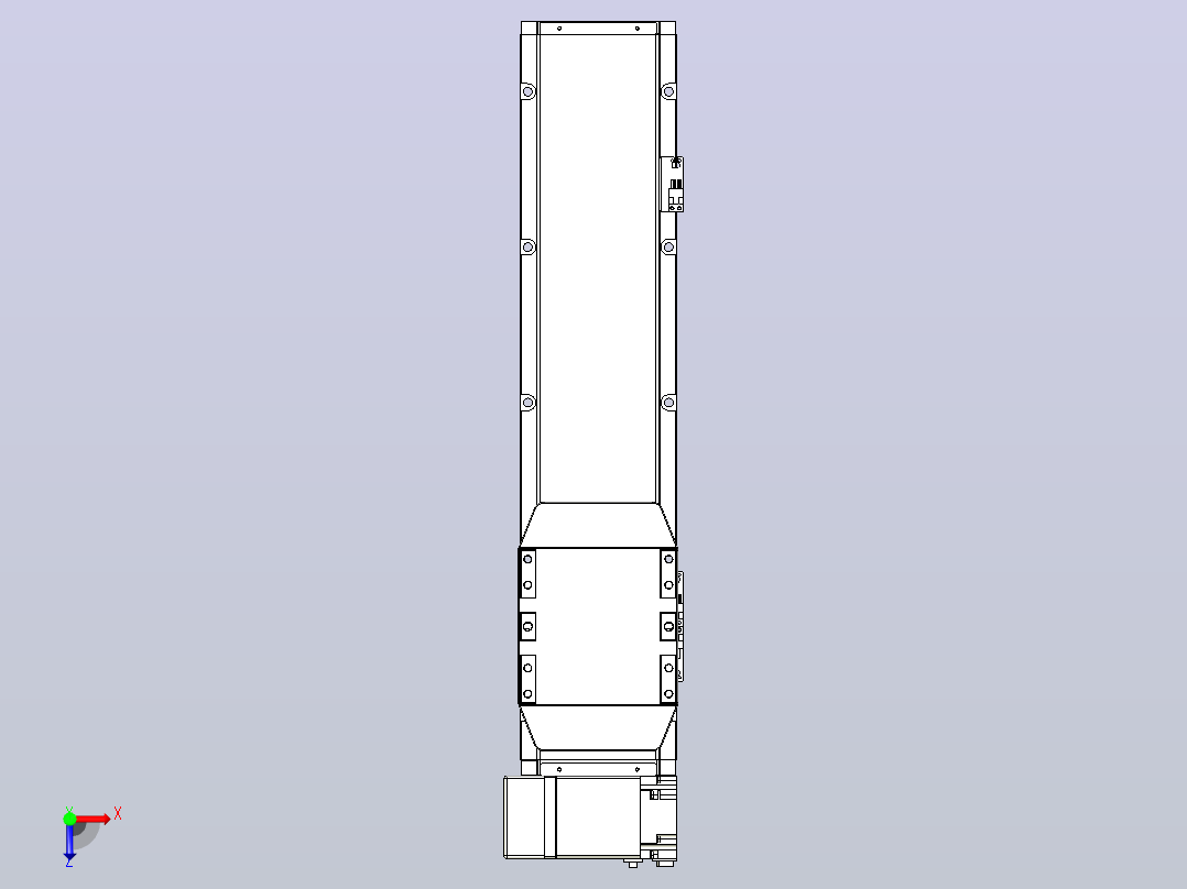 机器人皮带驱动直线轴TPA-GCB-150-P80-L400-LP-M75-N3俯视图
