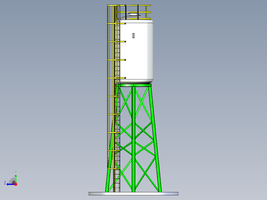 高架储水罐右视图