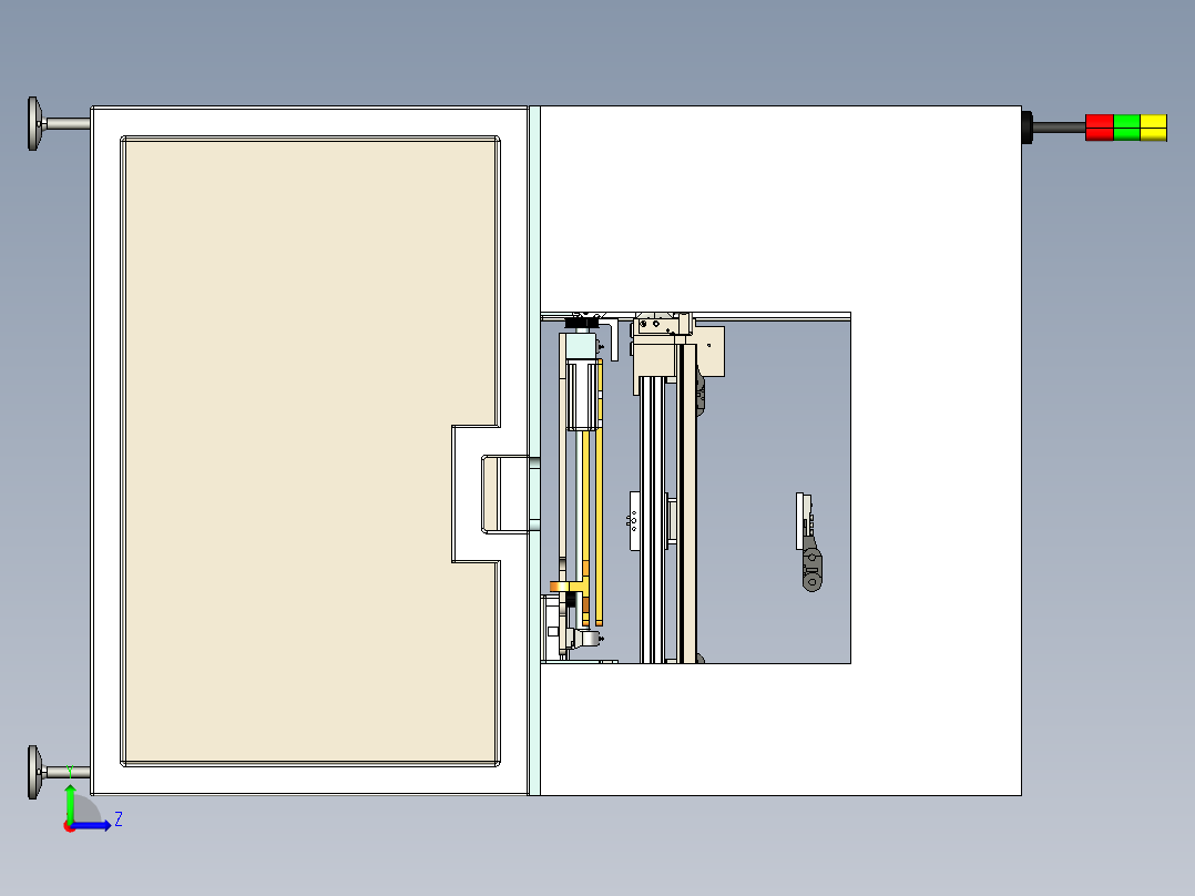 三轴伺服自动分选送料机左视图
