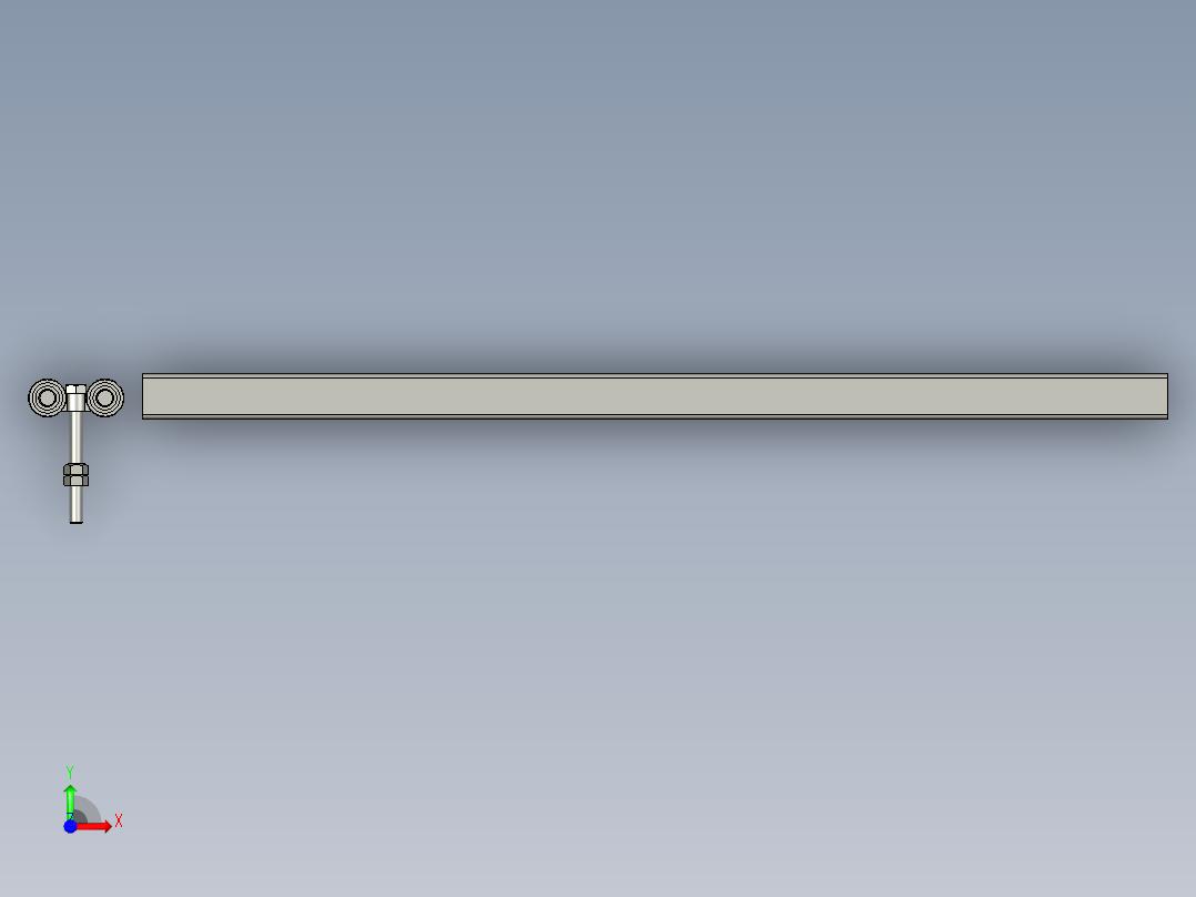 吊轮吊轨设备3D模型前视图