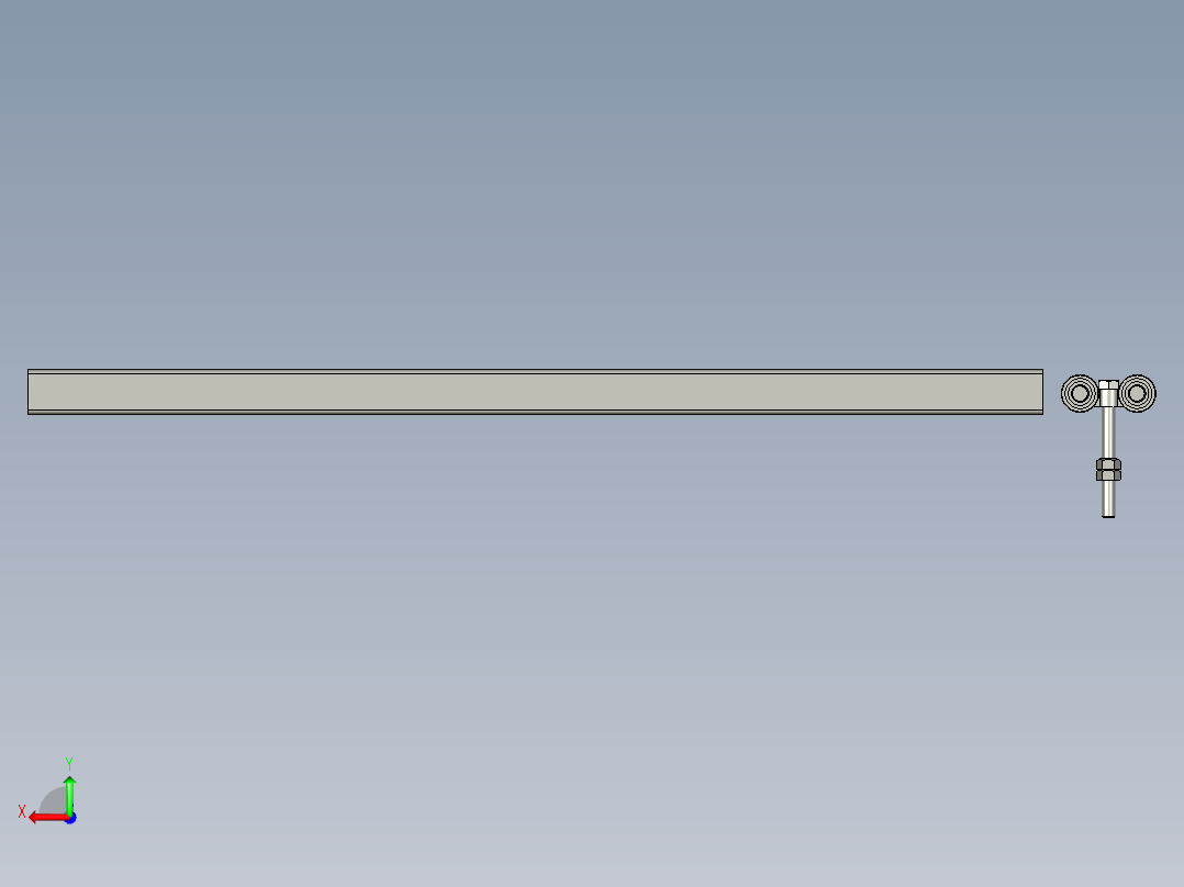 吊轮吊轨设备3D模型后视图