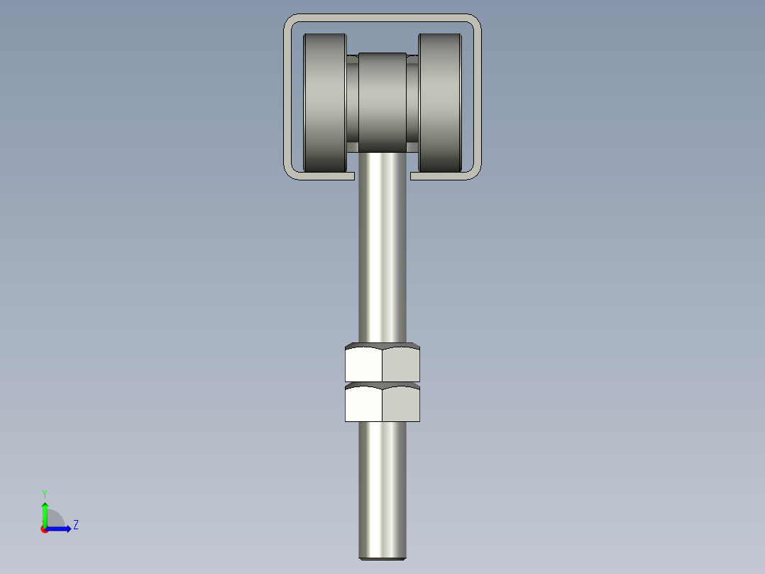 吊轮吊轨设备3D模型左视图