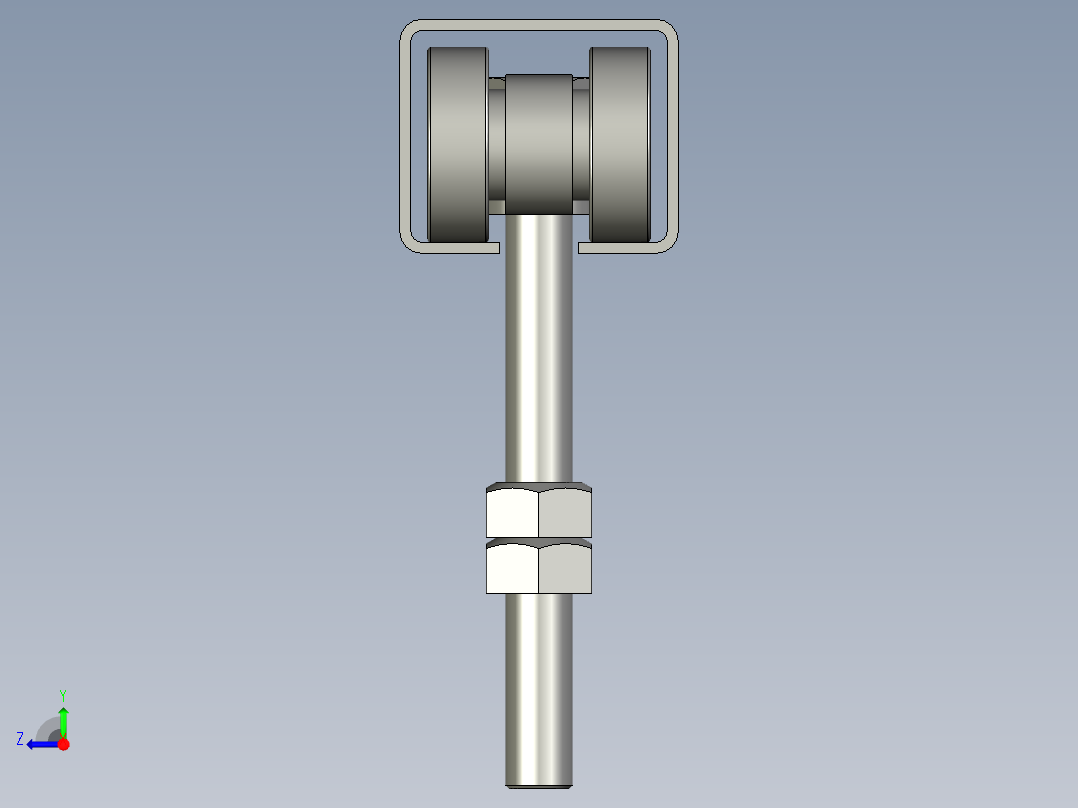 吊轮吊轨设备3D模型右视图