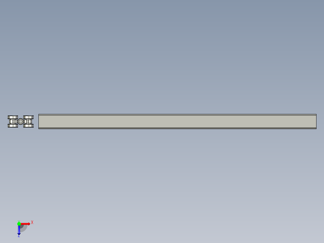 吊轮吊轨设备3D模型俯视图