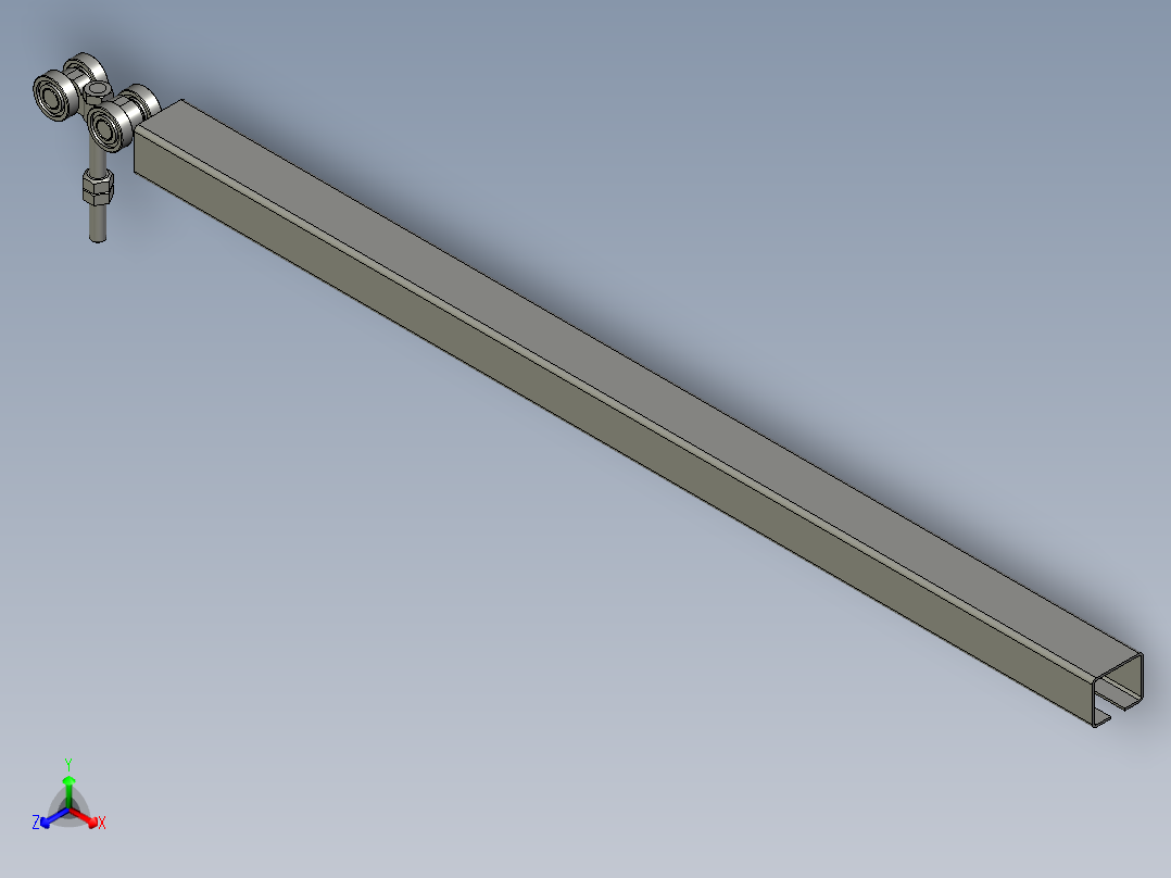吊轮吊轨设备3D模型正等轴测图