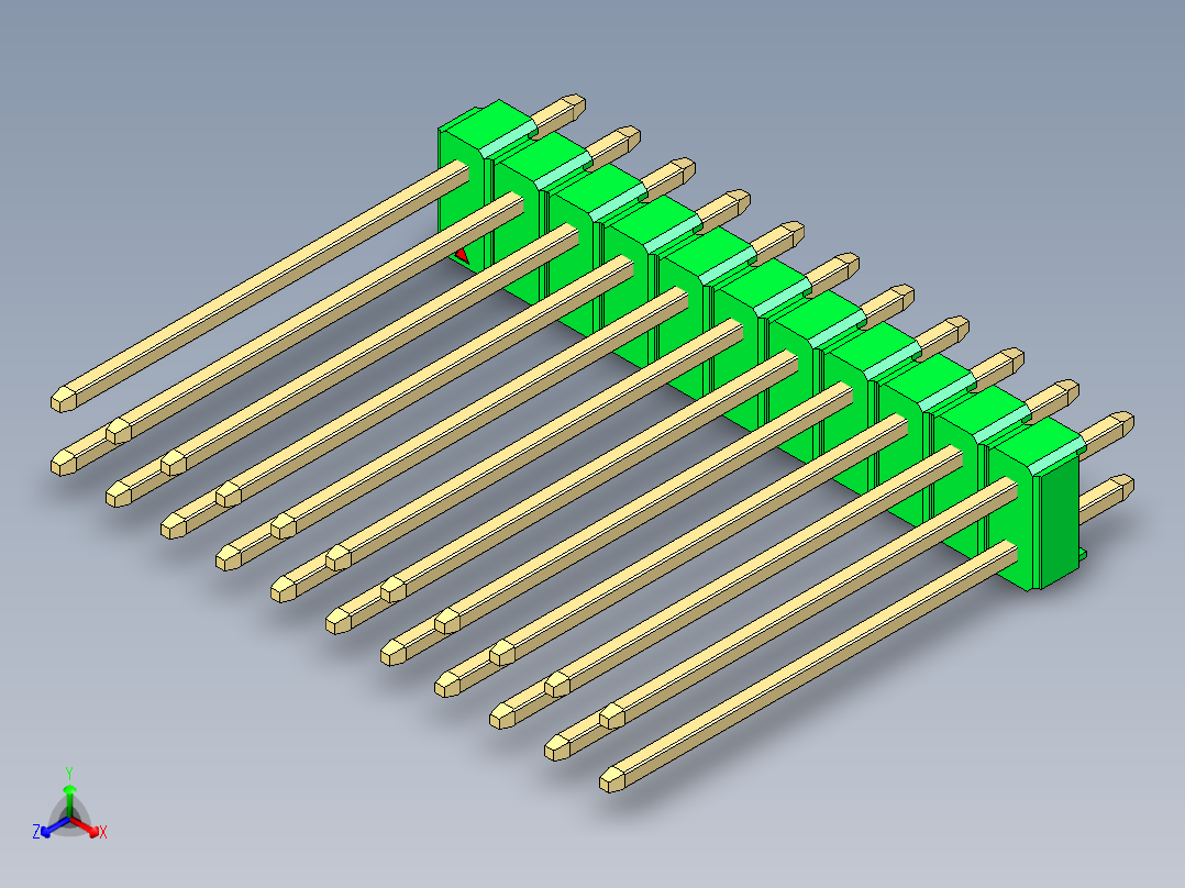 彩色公头100mil（2.54mm）系列-DS1021_green_2x11p_100mil_Type19_rev1.0