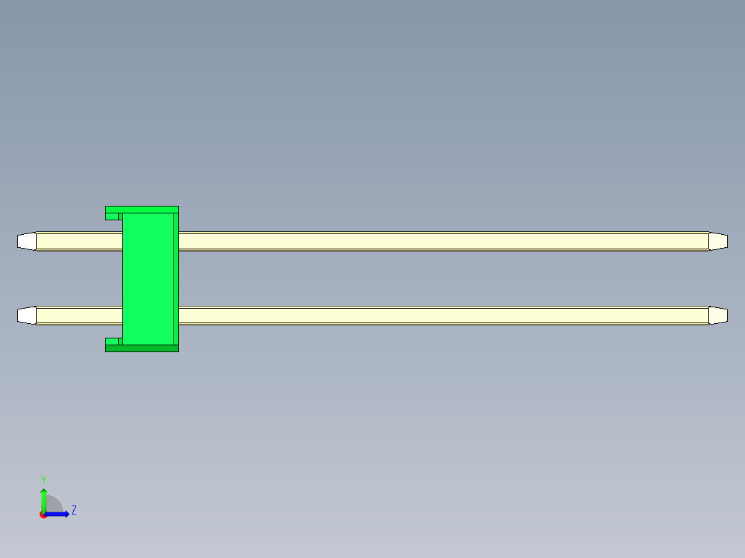 彩色公头100mil（2.54mm）系列-DS1021_green_2x11p_100mil_Type19_rev1.0左视图