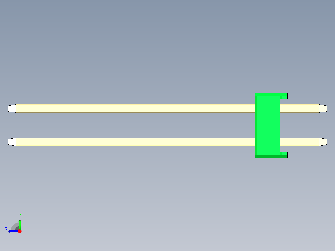 彩色公头100mil（2.54mm）系列-DS1021_green_2x11p_100mil_Type19_rev1.0右视图