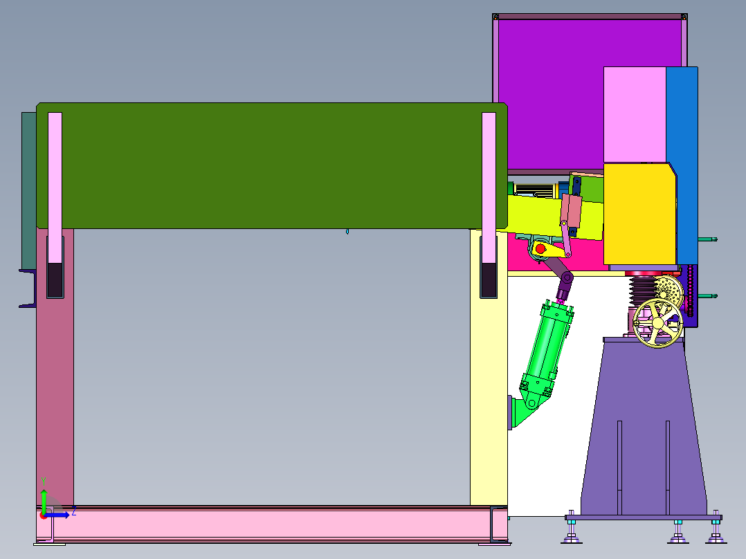 钢材管件棒料连续上料机左视图