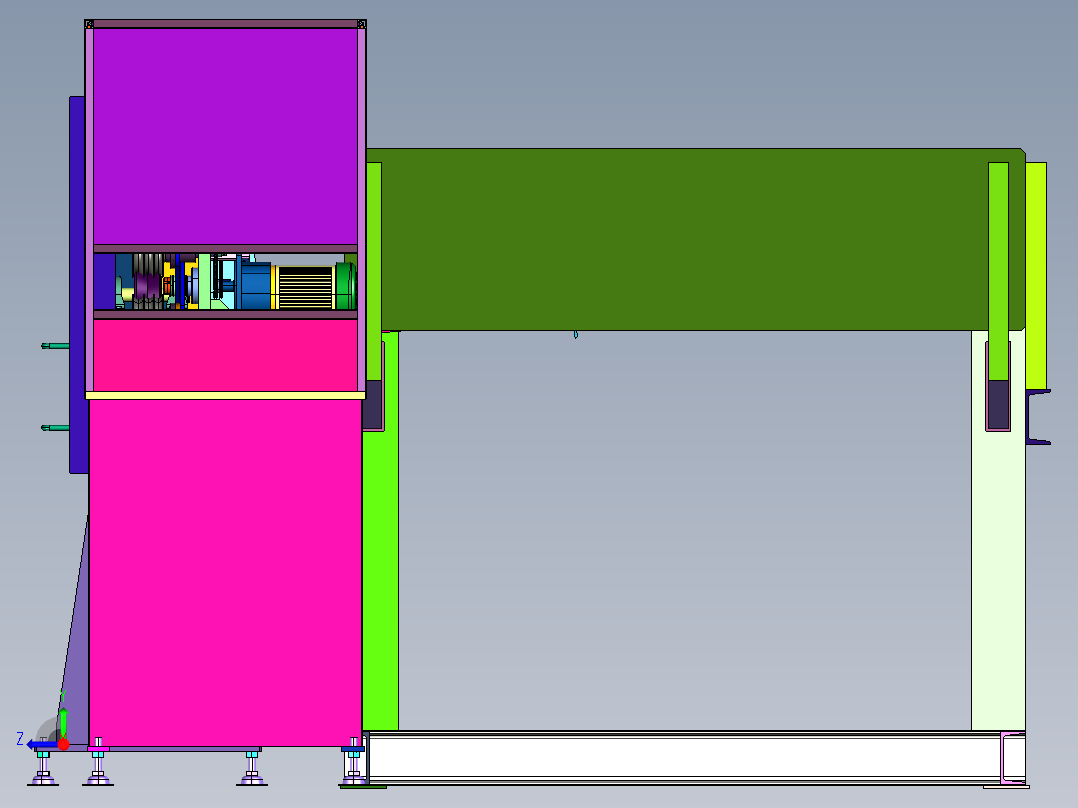 钢材管件棒料连续上料机右视图