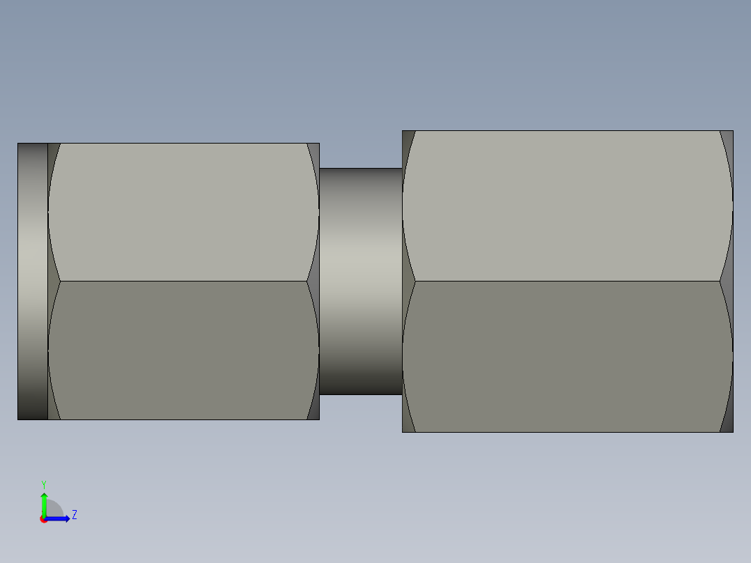 卡套式工业通用硬管接头6_gbu-s左视图
