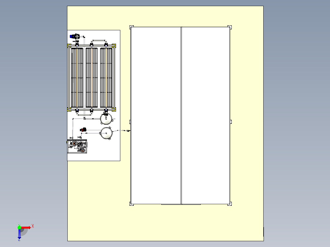 温室吸收太阳能冷却俯视图