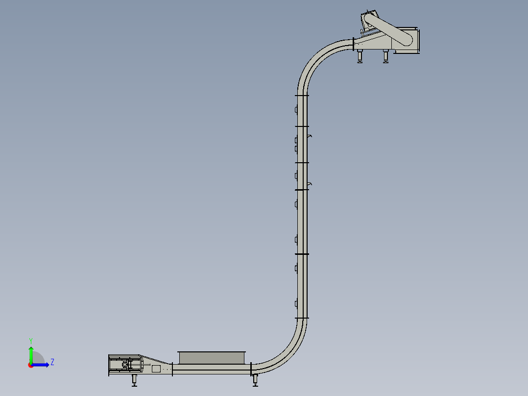 垂直刮板输送机左视图